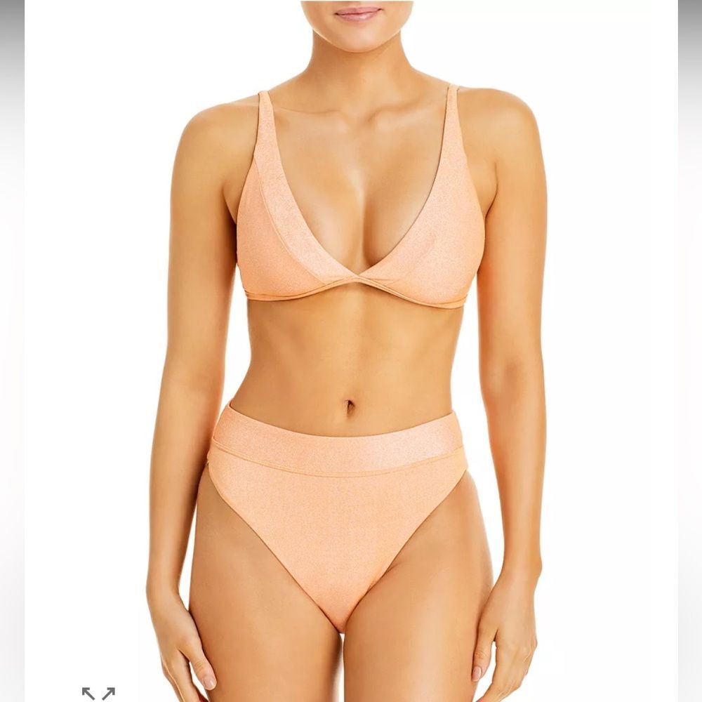 Nwt Anthropologie PilyQ Skylar Bikini Top & High Waist Bikini Bottom